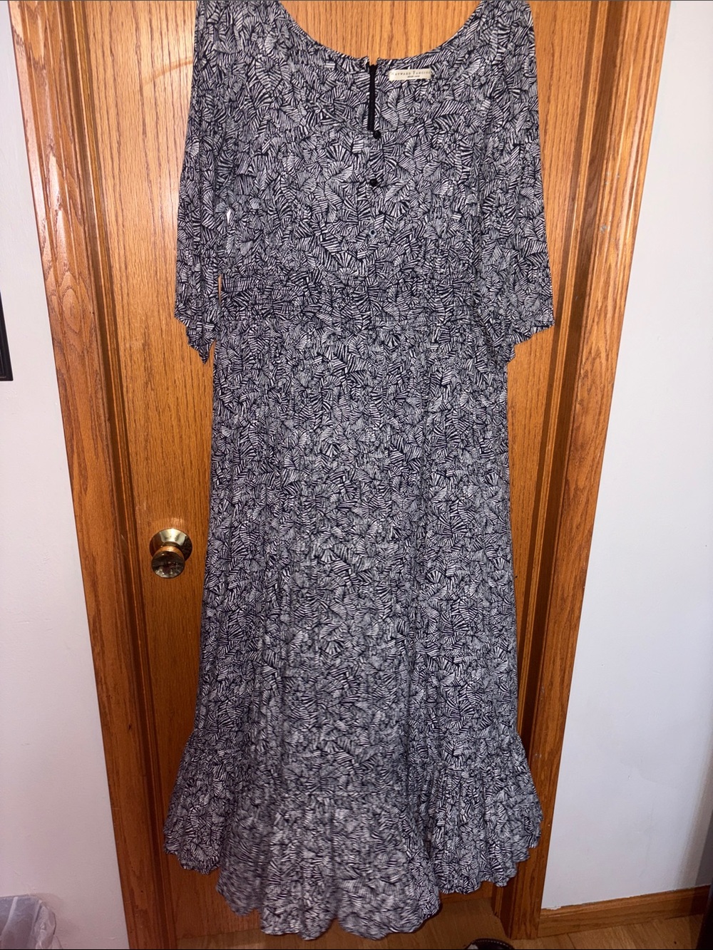 eshakti Black and White Patterned Maxi Dress